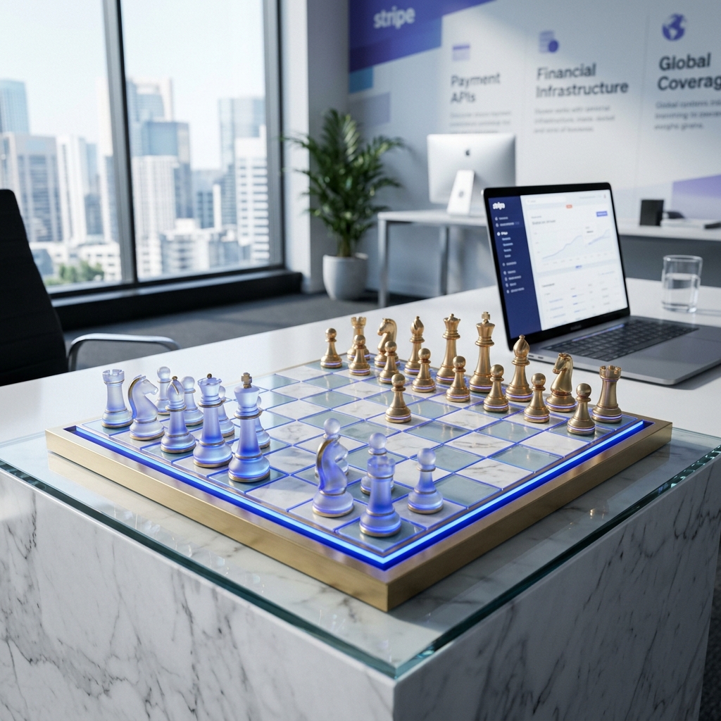 Premium 3D render chessboard setup